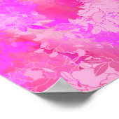 Japanese flowers pink patterns poster (Ecke)