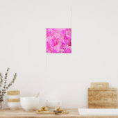 Japanese flowers pink patterns poster (Küche)