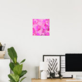 Japanese flowers pink patterns poster (Heimbüro)