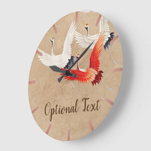Japanese Flying Cranes Große Wanduhr (Winkel)