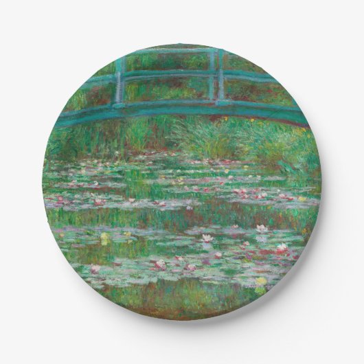 Japanese Footbridge Claude Monet Impressionist Pappteller (Vorderseite)