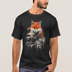 Japanese Fox Art Kitsune Ukiyoe Japan Lov T-Shirt