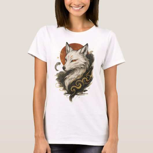 【Japanese Fox Spirit Kitsune Art Women’s T-Shirt】 T-Shirt (Vorderseite)