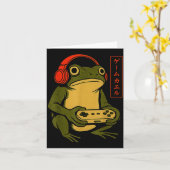 Japanese Gamer Frog Art Men Women Boys Funny Vinta Karte (Gelbe Blume)