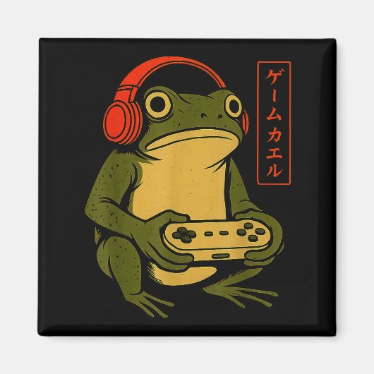 Japanese Gamer Frog Art Men Women Boys Funny Vinta Magnet (Vorne)