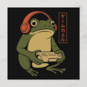 Japanese Gamer Frog Funny Vintage Gaming Einladung (Vorderseite)
