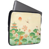 Japanese Garden Koi Pond and Waterlilies Art Laptopschutzhülle (Vorne Rechts)