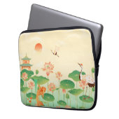 Japanese Garden Koi Pond and Waterlilies Art Laptopschutzhülle (Vorderseite Links)