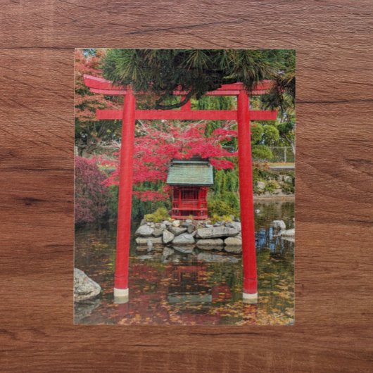 Japanese Garden Pond Red Torii Gate Puzzle