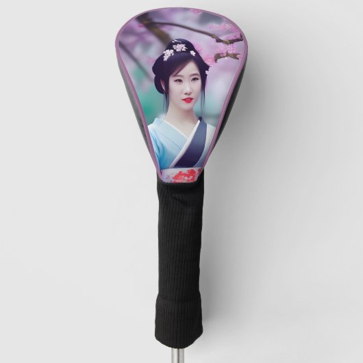 Japanese Geisha AI Created Photo Realistic Style Golf Headcover (Vorderseite)
