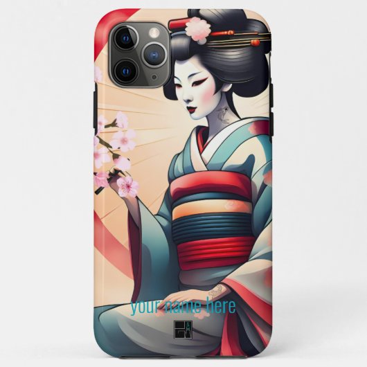 JAPANESE GEISHA FRAU BEAUTY CHERRY BLOSSOMS Case-Mate iPhone HÜLLE (Rückseite)