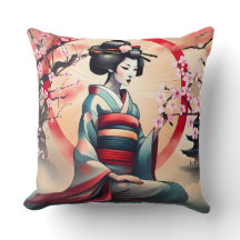 JAPANESE GEISHA FRAU BEAUTY CHERRY BLOSSOMS