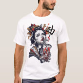 Japanese Geisha Girl Vaporwave Cyberpunk Popart T-Shirt (Vorderseite)