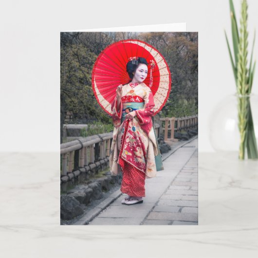 Japanese Geisha in Kyoto Karte (Vorderseite)