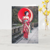 Japanese Geisha in Kyoto Karte (Gelbe Blume)