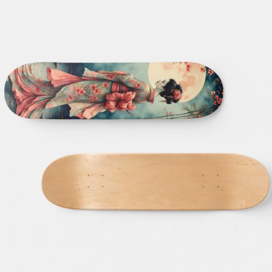 Japanese Geisha Skateboard (Horizontal)