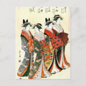 JAPANESE GEISHA VINTAG ART POSTKARTE (Vorderseite)