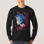 Japanese girl with cherry blossoms sakura Japanese T-Shirt (Vorderseite)