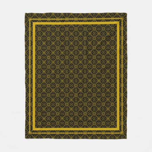 Japanese Gold & Black Hanabishi Pattern Fleecedecke (Vorderseite)