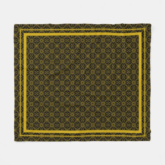 Japanese Gold & Black Hanabishi Pattern Fleecedecke (Vorderseite (Horizontal))