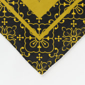 Japanese Gold & Black Hanabishi Pattern Fleecedecke (Ecke)