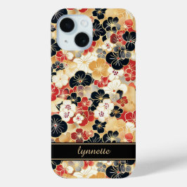 Japanese Gold Floral Pattern Monogrammed Case-Mate iPhone Hülle