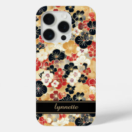 Japanese Gold Floral Pattern Monogrammed Case-Mate iPhone Hülle