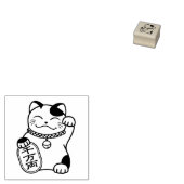 Japanese Good Luck Cat, Maneki Neko 1x1 Gummistempel (Stempel)