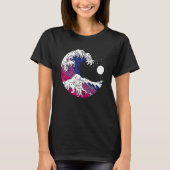 Japanese Great Wave Bisexual Pride LGBTQ Bi Flag B T-Shirt (Vorderseite)