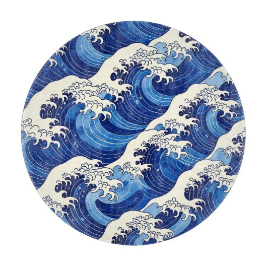 Japanese Great Wave Pattern Ocean  Schneidebrett (Vorderseite)