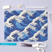 Japanese Great Wave Pattern Ocean  Seidenpapier (Handwerk)
