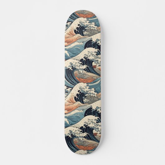 Japanese Great Wave Pattern  Skateboard (Vorne)