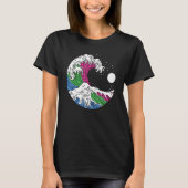 Japanese Great Wave Polysexual Pride Flag Polyamor T-Shirt (Vorderseite)