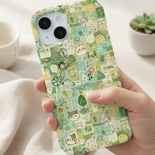 Japanese Green Anime Moodboard kawaii cartoon gift Case-Mate iPhone Hülle