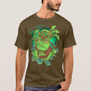 Japanese Green Frog Ninja Samurai Katana Sword  T-Shirt