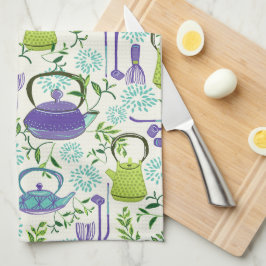 Japanese Green Teapot Design Geschirrtuch