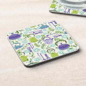 Japanese Green Teapot Design Getränkeuntersetzer (Linke Seite)