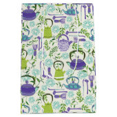 Japanese Green Teapot Design Mittlere Geschenktüte (Rückseite)