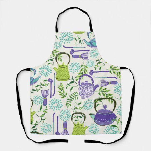 Japanese Green Teapot Design Schürze (Vorderseite)