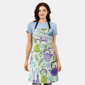 Japanese Green Teapot Design Schürze (Getragen)