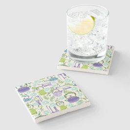 Japanese Green Teapot Design Steinuntersetzer