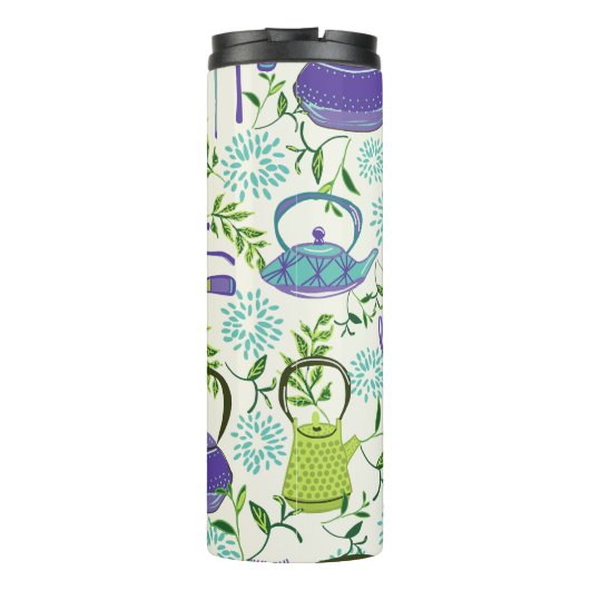 Japanese Green Teapot Design Thermosbecher (Rückseite)