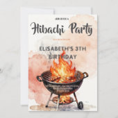 Japanese Hibachi Dinner Party Birthday Invitation Einladung (Vorderseite)