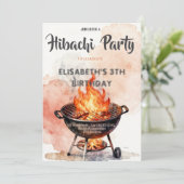 Japanese Hibachi Dinner Party Birthday Invitation Einladung (Stehend Vorderseite)