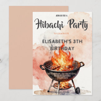 Japanese Hibachi Dinner Party Birthday Invitation Einladung
