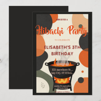 Japanese Hibachi Dinner Party Birthday Invitation Einladung