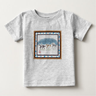 Japanese horse samurai art equestrian sumi baby t-shirt