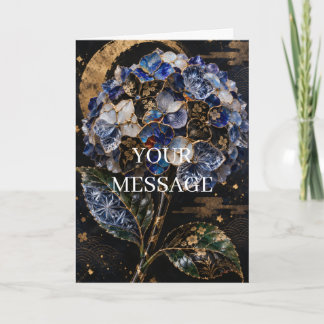 Japanese Hydrangea Gold Art Personalized Card Karte
