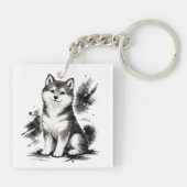 【Japanese Ink Puppy Acrylic Keychain】 Schlüsselanhänger (Rückseite)