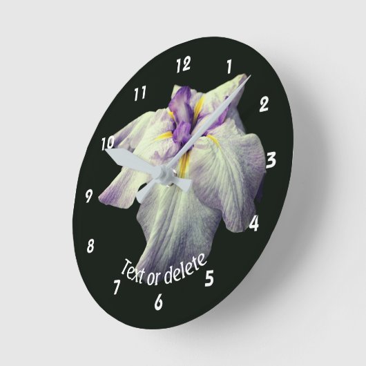 Japanese Iris Flower Personalized  Runde Wanduhr (Winkel)